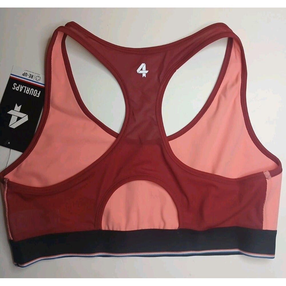 4 FOURLAPS Womens Sports Bra Sz L Lot Of 3 Fuchsia Coral Aqua NWT $184 - Picture 15 of 16